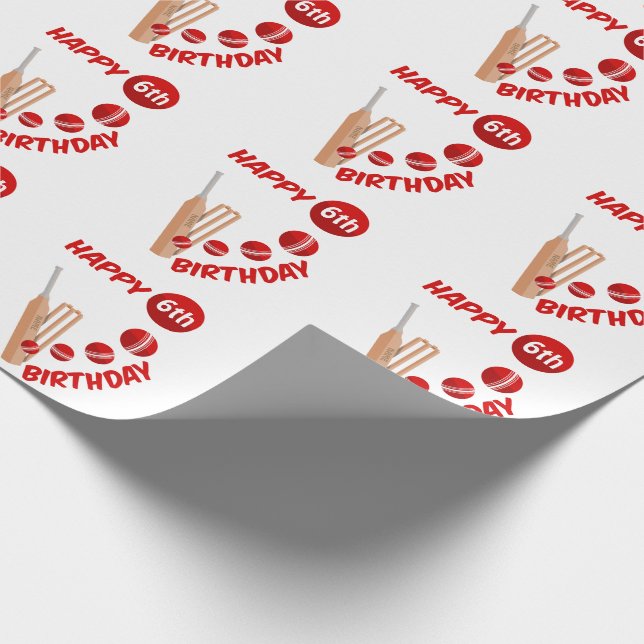 Cricket Fladdermus och Boll Barns födelsedag Presentpapper (Hörn)