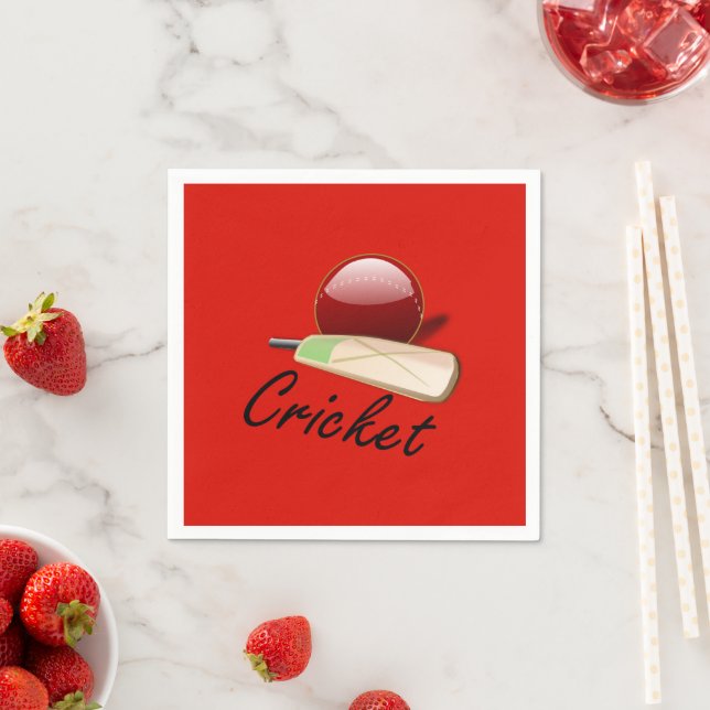 Cricket fladdermus och boll, märkt. pappersservett (Insitu)