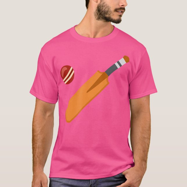 Cricket Fladdermus och Boll T Shirt (Framsida)
