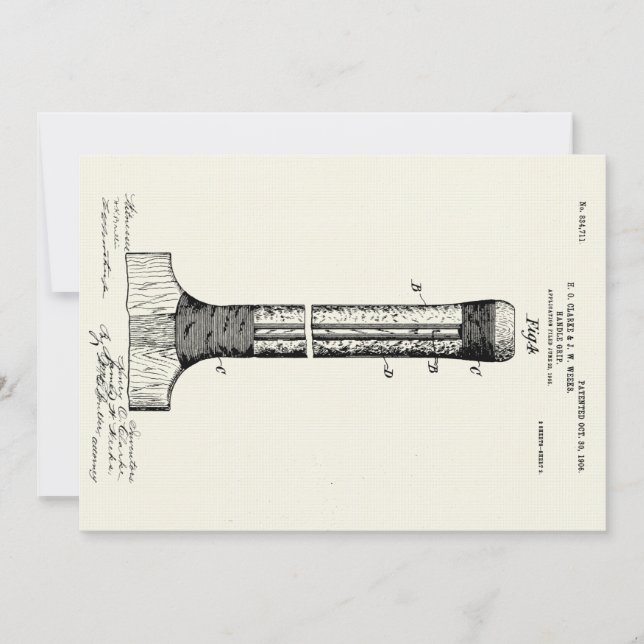 CRICKET FLADDERMUS PATENT - CIRCA 1906 KORT (Framsida)