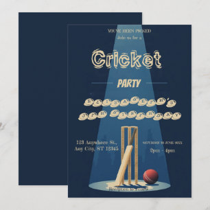 Cricket Födelsedagsfest Sport Inbjudan