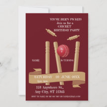 Cricket Födelsedagsfest Sport Inbjudan