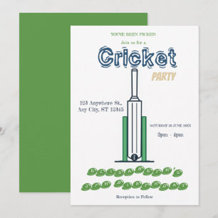 Cricket Födelsedagsfest Sport Inbjudan