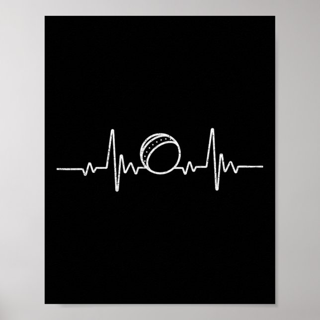 Cricket Funny Heartbeat For Cricket Player Ll Love Poster (Framsidan)