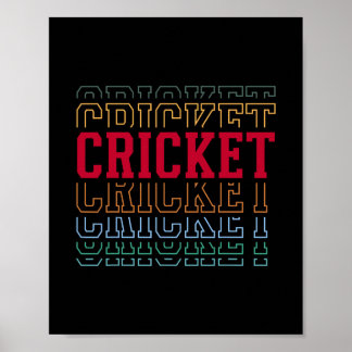 Cricket Funny Layered Text Team Player Coach Youth Poster