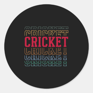 Cricket Funny Layered Text Team Player Coach Youth Runt Klistermärke