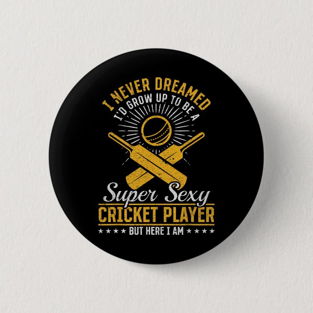 Cricket Game Cricketing - Super Y Cricketspelare  Knapp (Framsida)