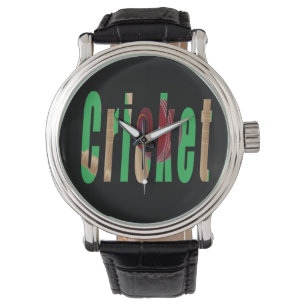 Cricket Game Logotyp, Manar Leather Watch Armbandsur