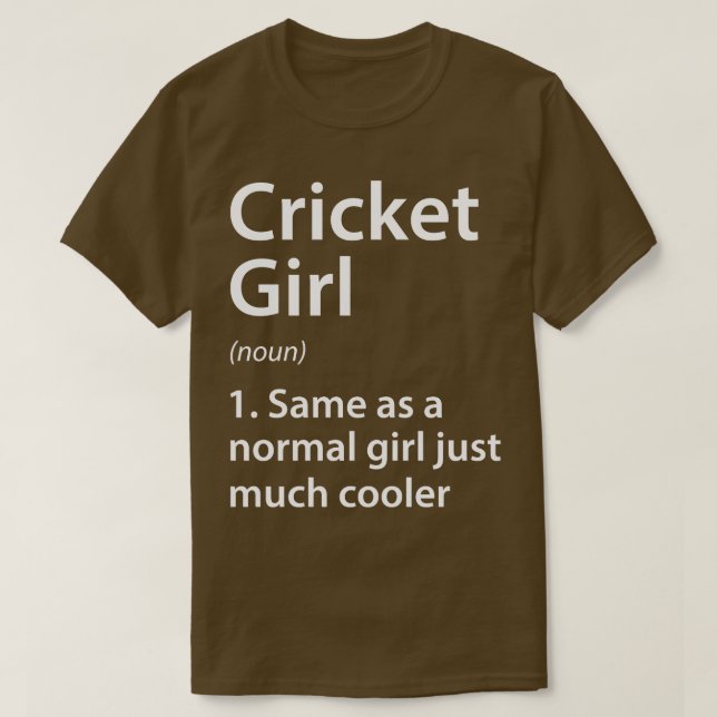 Cricket Girl Definition T Shirt (Design framsida)
