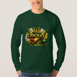Cricket Gold Emblem Sport Inspirerad Långärmad T-S T Shirt
