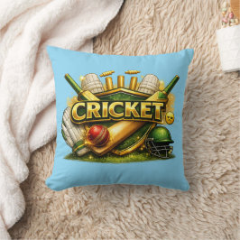 Cricket Gold Emblem Sport Inspirerat Kuddvar Kudde