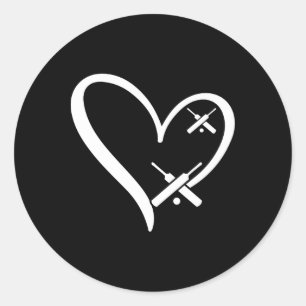 Cricket Heart Cricket Cricketspelare Cricket Han Runt Klistermärke