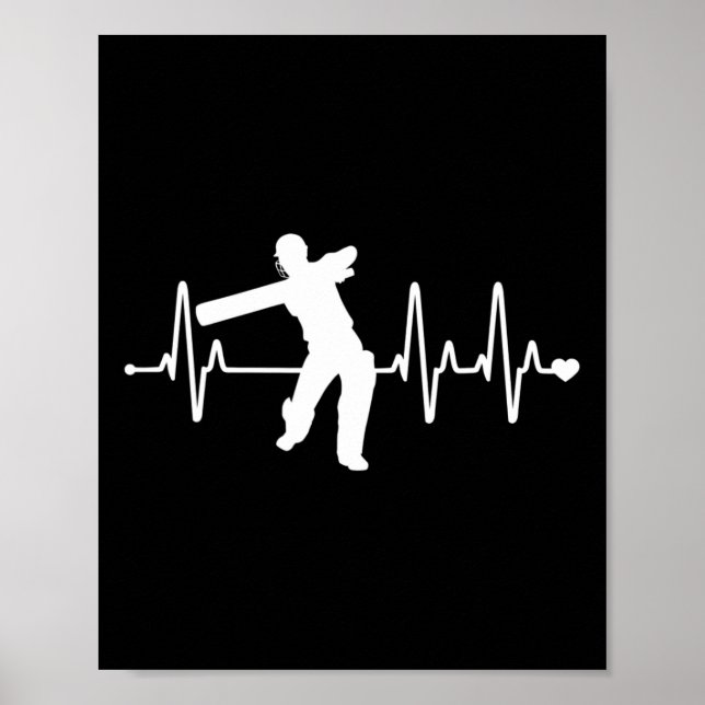 Cricket Heartbeat - Rolig Cricketspelare  Poster (Framsidan)