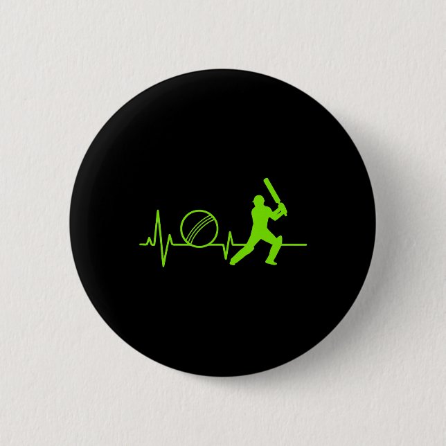 Cricket Heartbeat Tee Pulse Tsman Design För Spela Knapp (Framsida)