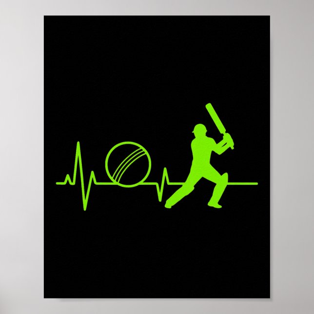 Cricket Heartbeat Tee Pulse Tsman Design För Spela Poster (Framsidan)