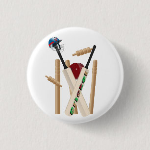 Cricket Helmet, Fladdermöss och Boll. Knapp
