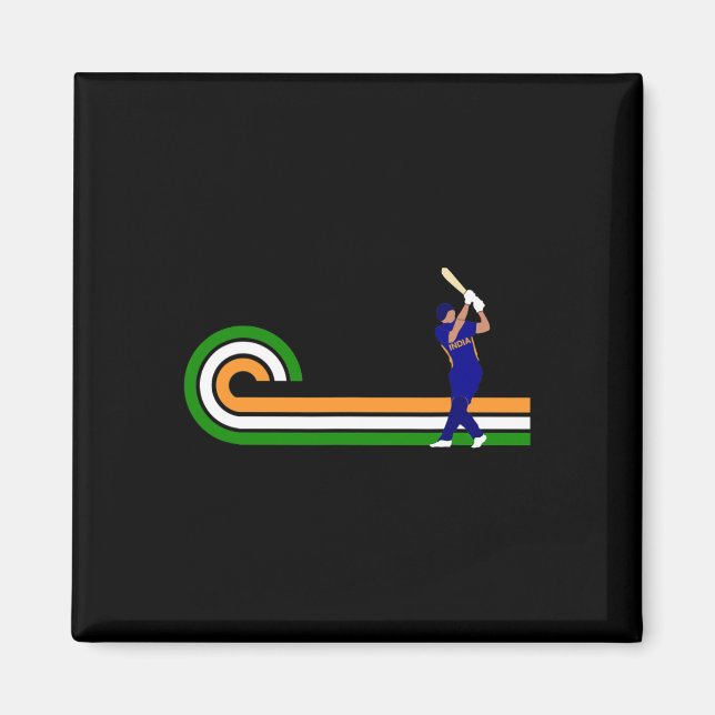 Cricket Indien för cricketspelare och indiska Cr Magnet (Framsidan)