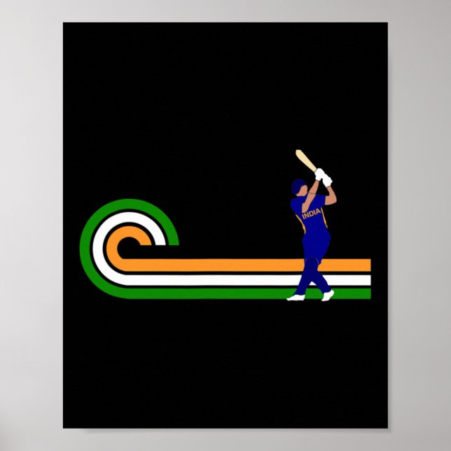 Cricket Indien för cricketspelare och indiska Cr Poster (Framsidan)