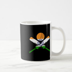 Cricket Indien Vintage Indisk Flagga Cricketspelar Kaffemugg