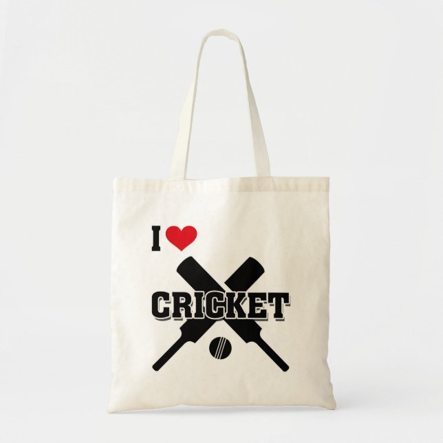 Cricket, jag Kärlek Cricket Tygkasse (Framsidan)