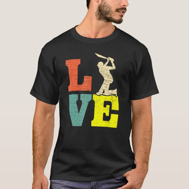 Cricket Kärlek Batsman Cricket Players T Shirt (Framsida)