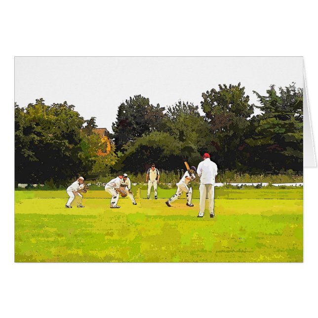 CRICKET-KORT HÄLSNINGSKORT (Framsidan Horizontal)