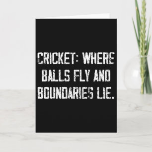 Cricket kul flyger och gränser ljuger komedi-citat kort