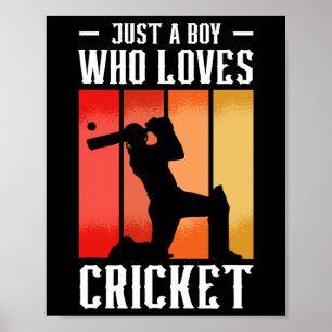 Cricket Ll Cricketspelare Bara En Pojke Som älskar Poster