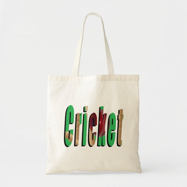 Cricket Logotyp, Budget Tote Carry Bag Tygkasse (Framsidan)