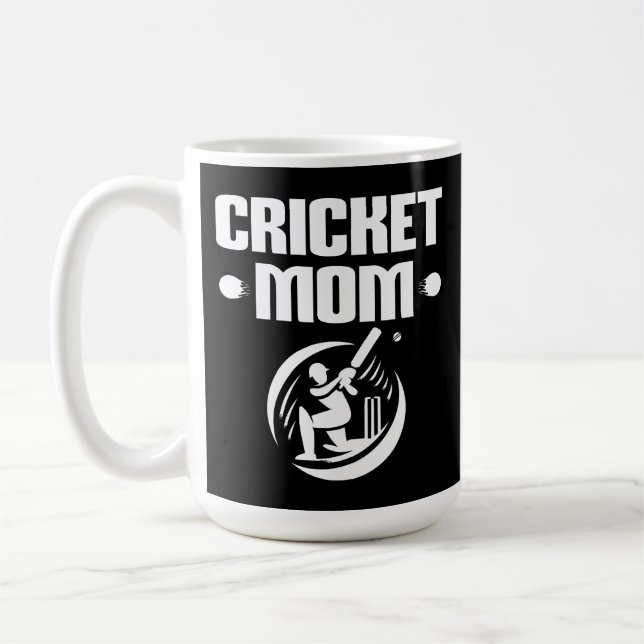 Cricket Mamma Cricketer Son Cricket Älskare Mor Kaffemugg (Vänster)