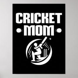Cricket Mamma Cricketer Son Cricket Älskare Mor Poster