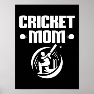 Cricket Mamma Cricketer Son Cricket Älskare Mor Poster