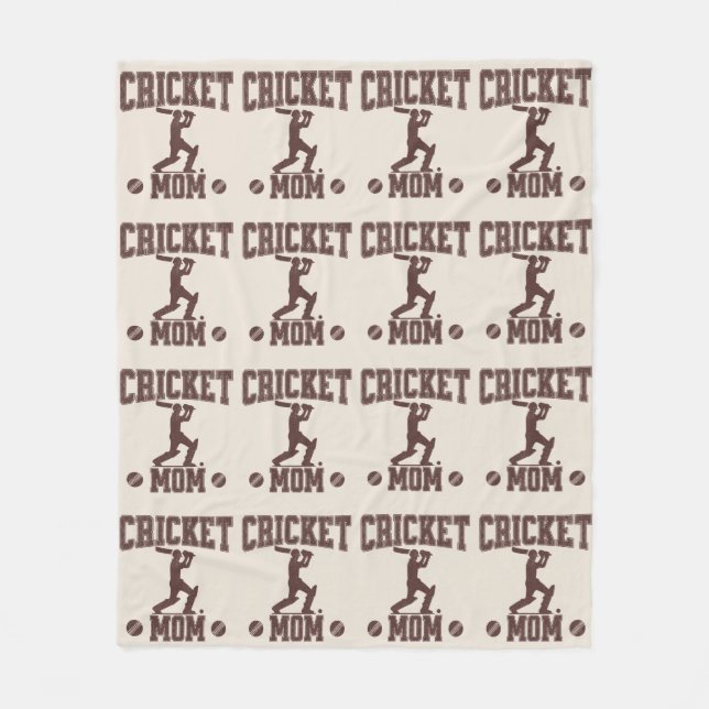 Cricket Mamma Sports Enthusiast Cricket Älskare Mo Fleecefilt (Framsidan)
