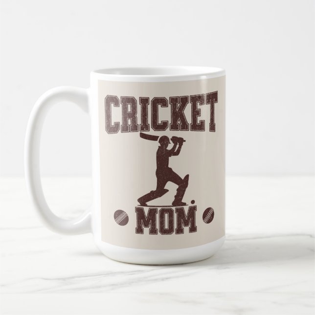 Cricket Mamma Sports Enthusiast Cricket Älskare Mo Kaffemugg (Vänster)