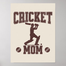 Cricket Mamma Sports Enthusiast Cricket Älskare Mo Poster