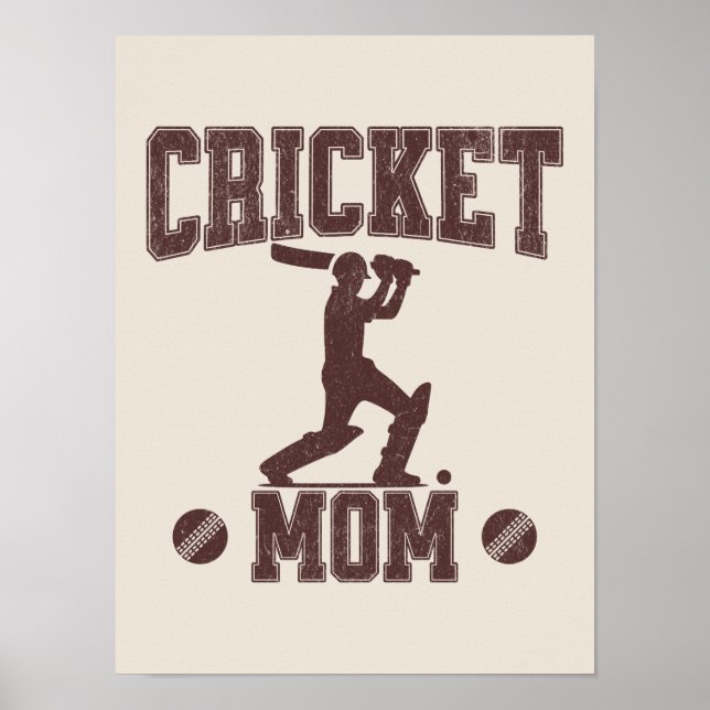Cricket Mamma Sports Enthusiast Cricket Älskare Mo Poster (Framsidan)