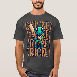 CRICKET Mascot Player Cute Roligt Fladdermus T Shirt