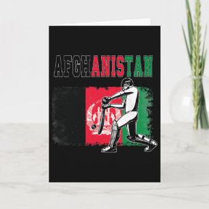 Cricket med Afghanistan Flagga Team Cricket Fan Kort