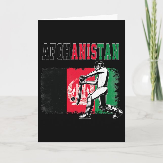 Cricket med Afghanistan Flagga Team Cricket Fan  Kort (Framsida)