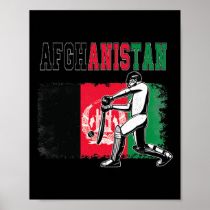 Cricket med Afghanistan Flagga Team Cricket Fan Poster