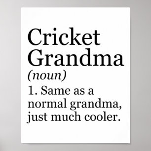 Cricket Mormor Definition Rollig Sarksastisk Sport Poster