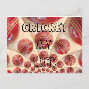 Cricket My Life I kärlek Cricket-vykort för idrott Vykort