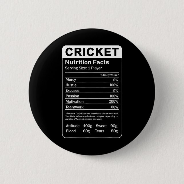 Cricket Näringsfakta Sarcastic Spelare  Knapp (Framsida)