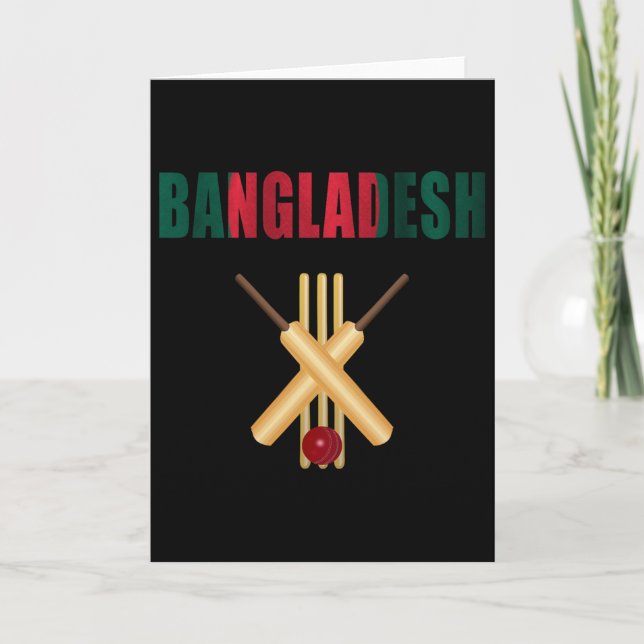 Cricket Ngladesh Flagga T Ll Wicket  Kort (Framsida)