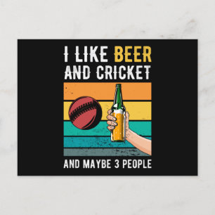 Cricket och Beer Retro Gift Vykort