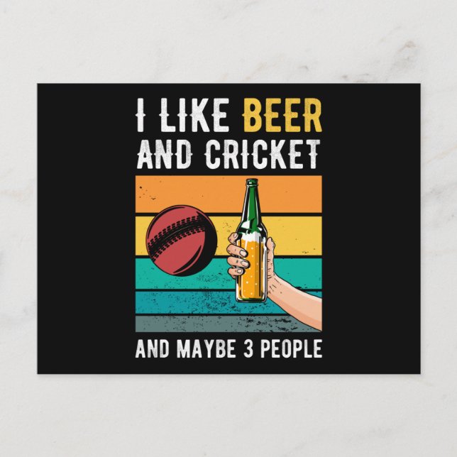 Cricket och Beer Retro Gift Vykort (Framsida)
