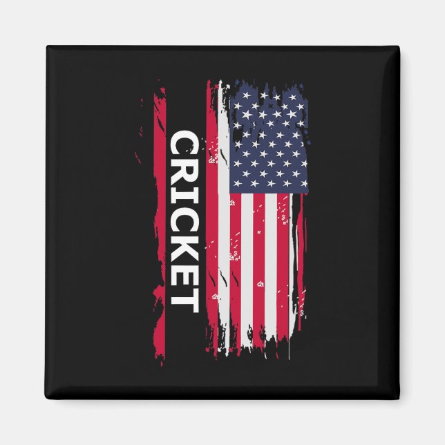 Cricket och cricketspelare  magnet (Framsidan)