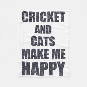 Cricket Och Katter Gör Mig Glad Citat Roligt Fleecefilt