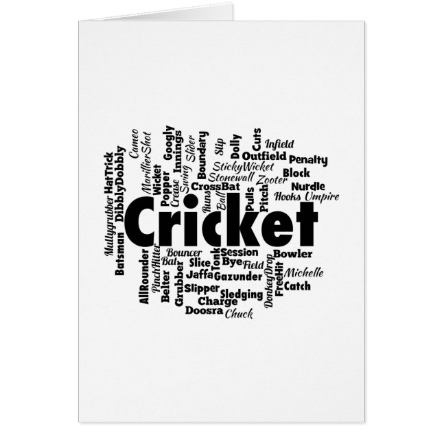 Cricket Ord Cloud Hälsningskort (Framsidan)