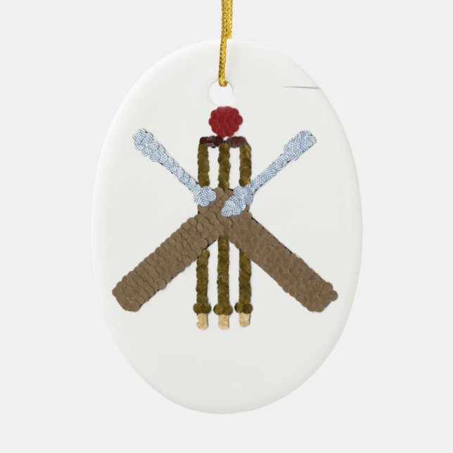 Cricket Oval Träd Ornament (Framsidan)